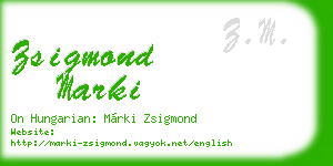 zsigmond marki business card